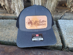 Caps - Rectangle McIntire Saddlery logo leather patch