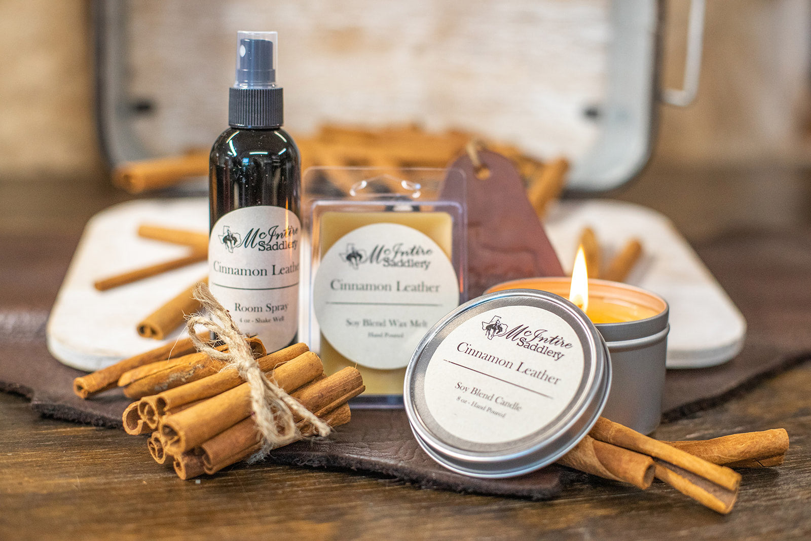 McIntire Saddlery Cinnamon Leather Home Fragrance – McIntire