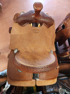 Saddle - Breakaway Roper Roughout/Basket Stamped