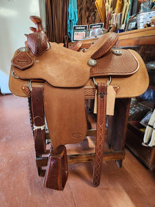 Saddle - Breakaway Roper Roughout/Basket Stamped