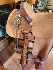 Saddle - Breakaway Roper Roughout/Basket Stamped