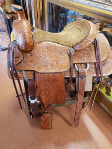 Saddle - Roper with Floral Tooling