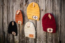 Load image into Gallery viewer, Beanie - Mustard with Leather Patch